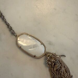 Gold and white Kendra Scott Necklace with Tassel